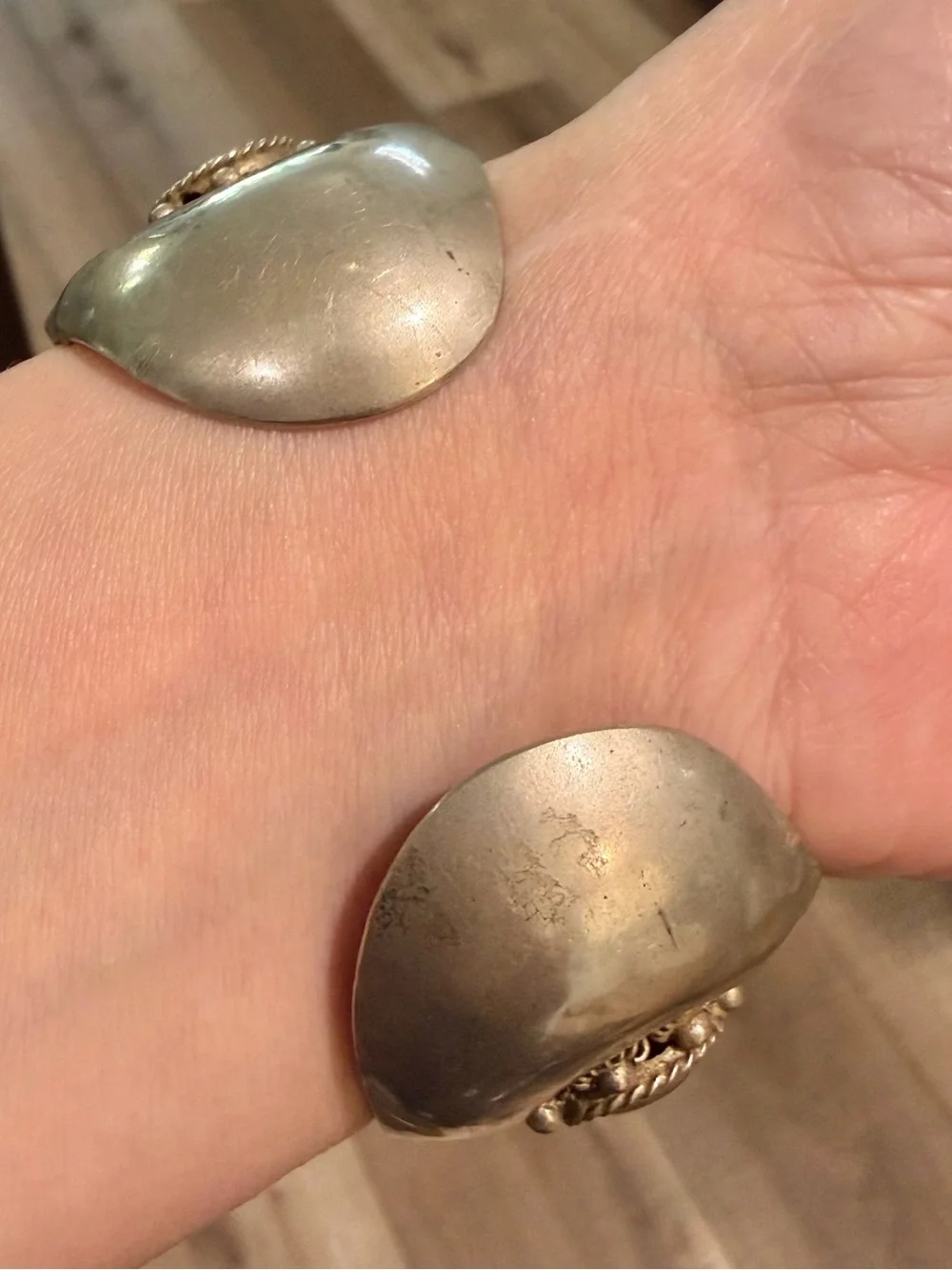 Vintage Thailand Sterling Silver Ornate Statement Filagree Cuff Bracelet • 50.8g